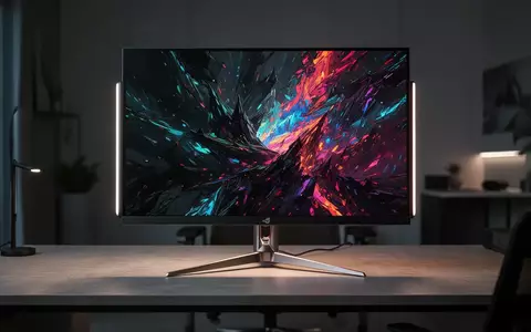 Ein hochwertiger 32-Zoll-Gaming-Monitor auf einem modernen Schreibtisch in einem minimalistischen Büro. - Foto: über boerse-global.de