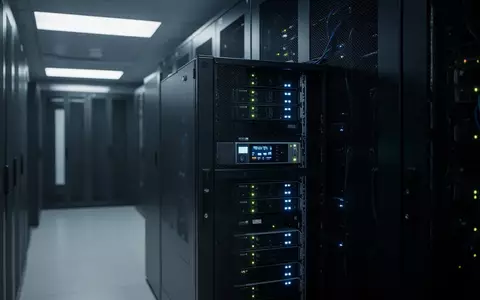 Ein minimalistischer Serverraum in gedimmtem Licht, der eine ruhige und technologische Atmosphäre vermittelt. - Foto: über boerse-global.de