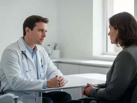 Ein Arzt im Gespräch mit einem Patienten in einem hellen, modernen Behandlungsraum. - Foto: über boerse-global.de