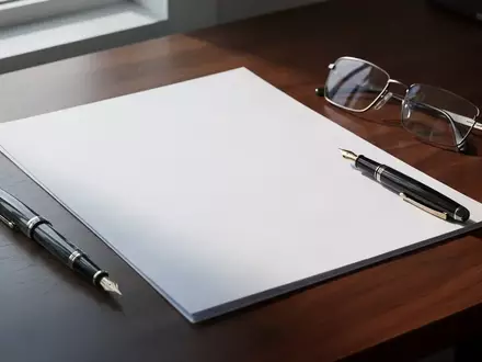 Ein offizielles DIN-A4-Dokument auf einem Schreibtisch mit einem Füllfederhalter und einer Brille in natürlichem Licht. - Foto: über boerse-global.de