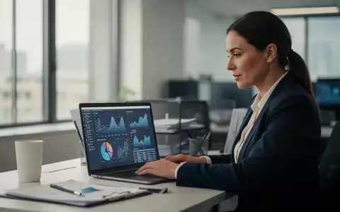 Eine Personalmitarbeiterin arbeitet an einem Laptop in einem modernen, hellen Büro. - Foto: über boerse-global.de