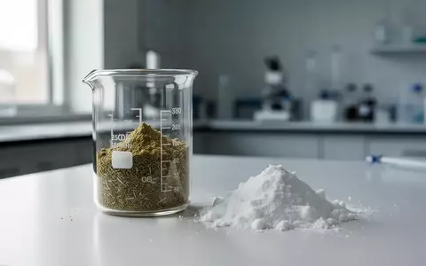 Nahaufnahme von Nahrungsergänzungsmitteln in Pulverform und Kollagen in einem modernen Laborumfeld. - Foto: über boerse-global.de