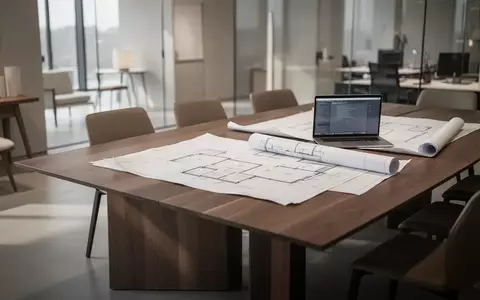 Ein modernes, minimalistisches Büro- oder Ausstellungsinterieur im skandinavischen Design mit weichem Tageslicht. - Foto: über boerse-global.de