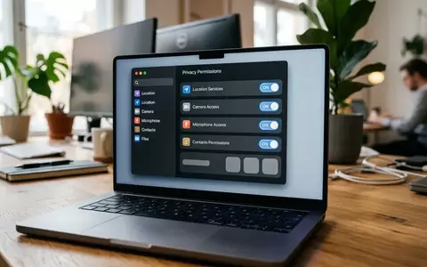 Nahaufnahme eines modernen Laptop-Bildschirms mit Einstellungen zur Verwaltung von App-Berechtigungen und Datenschutz. - Foto: über boerse-global.de