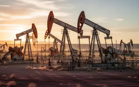 Moderne Ölpumpen in der Landschaft des Permian Basin während des Sonnenuntergangs. - Foto: über boerse-global.de