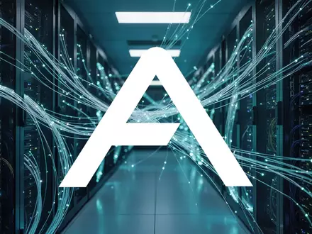 Abstrakte Darstellung einer modernen Rechenzentrum-Infrastruktur mit leuchtenden Glasfaserkabeln und Server-Racks. - Foto: über boerse-global.de