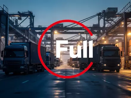 Abstraktes Bild einer modernen Logistikdrehscheibe bei Dämmerung, das industrielle Effizienz und Marktstimmung symbolisiert. - Foto: über boerse-global.de