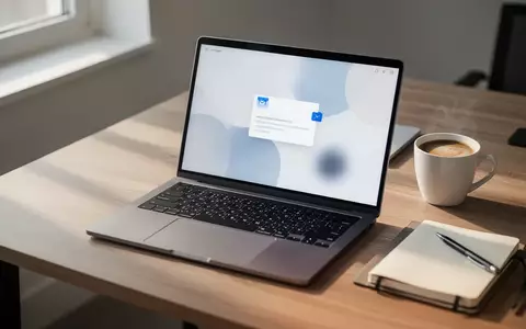 Ein moderner, aufgeräumter Arbeitsplatz mit Laptop, Notizbuch und Kaffeetasse auf einem Holztisch, symbolisiert digitale Produktivität. - Foto: über boerse-global.de