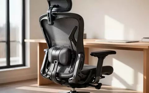 Ein moderner, ergonomischer Bürostuhl an einem aufgeräumten Schreibtisch in einem hellen, lichtdurchfluteten Arbeitszimmer. - Foto: über boerse-global.de
