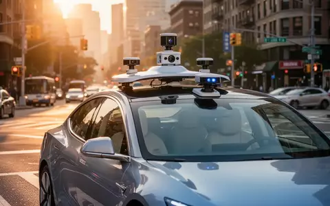 Ein autonomes Fahrzeug mit hochpräzisen LiDAR-Sensoren und Kamerasystemen navigiert durch eine komplexe städtische Umgebung. - Foto: über boerse-global.de