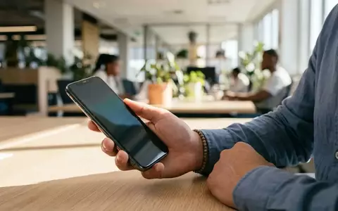 Ein Smartphone mit einer Chat-Oberfläche in einem modernen südafrikanischen Büro. - Foto: über boerse-global.de