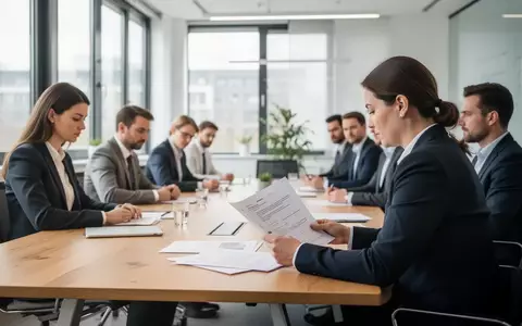 Ein Team von Mitarbeitern in einem modernen, hellen Büro während einer professionellen Besprechung an einem Konferenztisch. - Foto: über boerse-global.de