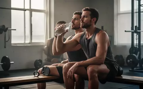 Ein erschöpfter Athlet ruht sich nach dem Training auf einer Holzbank in einem minimalistischen Fitnessstudio aus. - Foto: über boerse-global.de