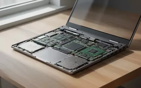 Ein teilweise geöffnetes, modulares Laptop auf einem Schreibtisch, das die austauschbaren Komponenten zeigt. - Foto: über boerse-global.de