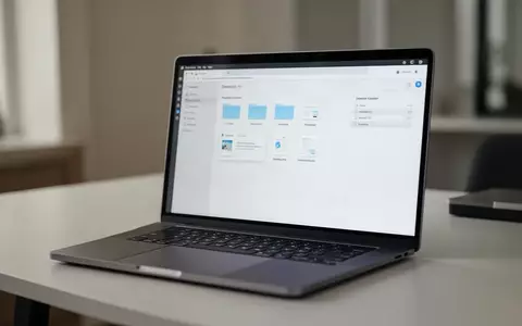 Moderner Laptop-Arbeitsplatz mit Fokus auf das Display und die Benutzeroberfläche des Datei-Explorers. - Foto: über boerse-global.de