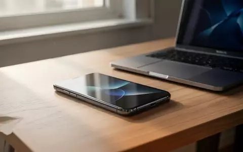 Ein modernes Smartphone liegt auf einem Schreibtisch neben einem Laptop in einer hellen, professionellen Arbeitsumgebung. - Foto: über boerse-global.de