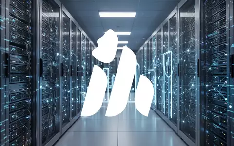 Abstrakte Darstellung einer modernen IT-Infrastruktur mit leuchtenden Server-Racks in einem professionellen Rechenzentrum - Foto: über boerse-global.de