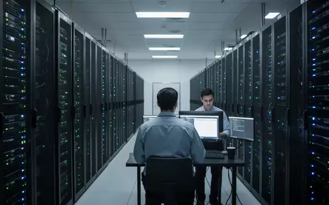 Ein modernes Rechenzentrum mit Server-Racks in Südostasien, beleuchtet durch kühles, blaues Licht. - Foto: über boerse-global.de