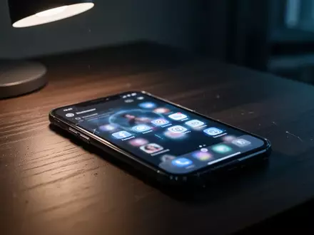Ein Smartphone auf einem Schreibtisch, das im Kontext von Online-Betrug und Social-Media-Sicherheit dargestellt wird. - Foto: über boerse-global.de