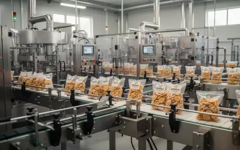 Moderne Produktionsanlage in einem Lebensmittelbetrieb mit Förderbändern und verpackten Waren. - Foto: über boerse-global.de