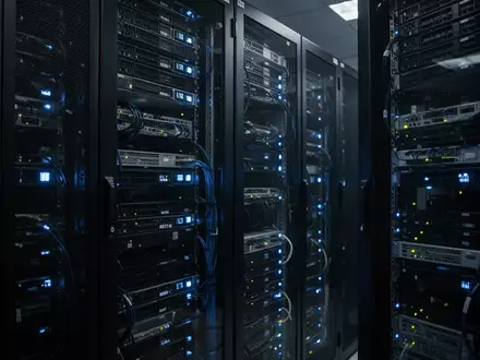 Modernes Server-Rechenzentrum mit leuchtenden Hardware-Komponenten in einer professionellen IT-Umgebung. - Foto: über boerse-global.de