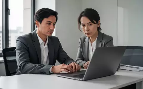 Eine professionelle Person arbeitet konzentriert an einem Laptop in einem modernen, minimalistischen Büro. - Foto: über boerse-global.de