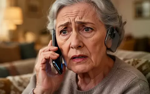 Eine ältere Frau hält besorgt ein Smartphone am Ohr in einem gemütlich eingerichteten Wohnzimmer. - Foto: über boerse-global.de
