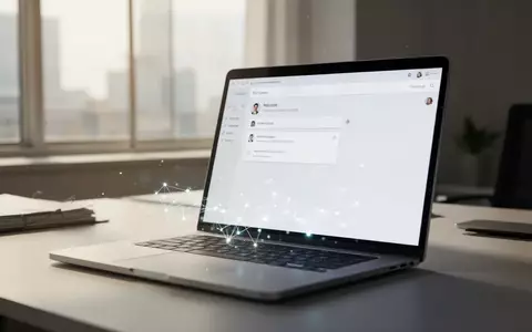 Ein moderner Laptop in einem hellen Büro, der die Arbeit mit E-Mail-Software und KI-gestützten Prozessen symbolisiert. - Foto: über boerse-global.de