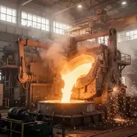 Glühender Stahl in einer modernen Industrieanlage während des Produktionsprozesses. - Foto: über boerse-global.de
