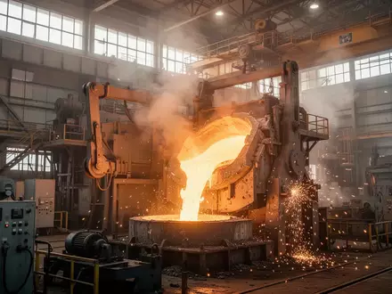 Glühender Stahl in einer modernen Industrieanlage während des Produktionsprozesses. - Foto: über boerse-global.de