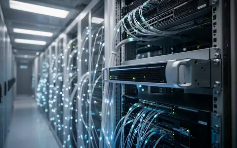 Moderne Serverinfrastruktur mit Glasfasertechnik und Sicherheitsmodulen in einem Rechenzentrum. - Foto: über boerse-global.de