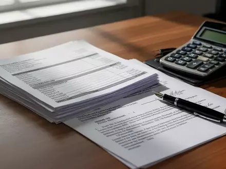 Papierunterlagen und Lohnabrechnungen auf einem Schreibtisch, die einen arbeitsrechtlichen Streit symbolisieren. - Foto: über boerse-global.de