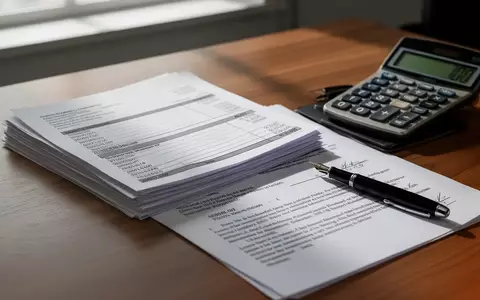 Papierunterlagen und Lohnabrechnungen auf einem Schreibtisch, die einen arbeitsrechtlichen Streit symbolisieren. - Foto: über boerse-global.de