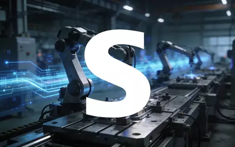 Hochmoderne automatisierte Industrieanlage mit abstraktem Fokus auf künstliche Intelligenz in der Fertigung - Foto: über boerse-global.de