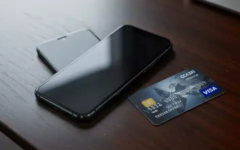 Ein Smartphone und eine Bankkarte liegen auf einem dunklen Holztisch, symbolisch für die Gefahr mobiler Banking-Trojaner. - Foto: über boerse-global.de