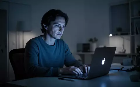 Eine Person sitzt in einem abgedunkelten Raum vor einem Laptop und blickt nachdenklich auf den Bildschirm. - Foto: über boerse-global.de