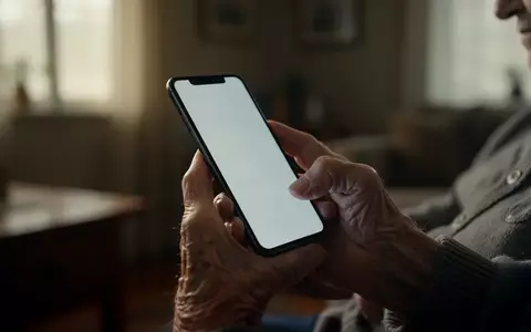 Eine ältere Person hält ein Smartphone in einer Wohnung, während sie einen potenziell betrügerischen Anruf erhält. - Foto: über boerse-global.de