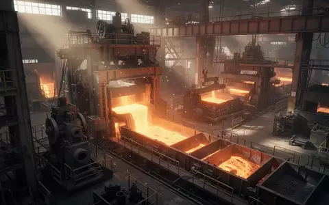 Innenansicht eines modernen Industriewerks mit Stahlverarbeitung bei natürlichem Lichteinfall. - Foto: über boerse-global.de