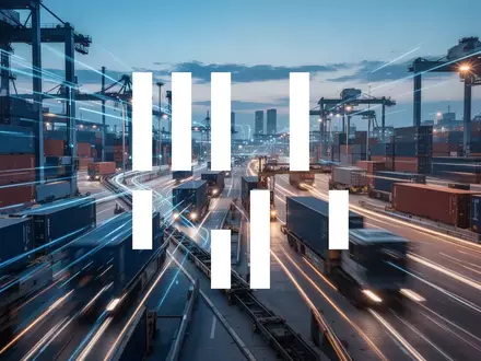 Abstrakte Darstellung eines modernen Logistikzentrums mit dynamischen Lichtspuren in einer professionellen Finanzumgebung. - Foto: über boerse-global.de