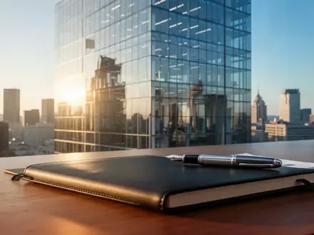 Ein moderner Bürokomplex aus Glas und Stahl bei Sonnenuntergang, symbolisch für internationale Unternehmensberichterstattung. - Foto: über boerse-global.de