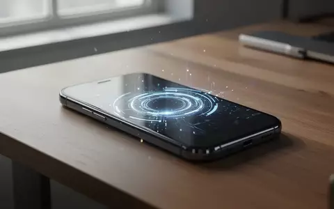 Ein modernes Smartphone liegt auf einem minimalistischen Schreibtisch und zeigt eine abstrakte Benutzeroberfläche. - Foto: über boerse-global.de