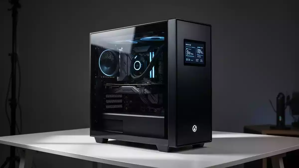 Delta C40 Gehäuse mit Echtzeit-Temperaturdisplay für kompakte PC-Builds