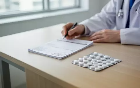 Ein verschwommenes Rezeptformular liegt neben einer Blisterpackung mit Fertigarzneimitteln auf einem hellen Schreibtisch. - Foto: über boerse-global.de