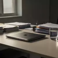 Ein moderner, leicht unaufgeräumter Schreibtisch in einem Büro mit weichem Tageslichteinfall. - Foto: über boerse-global.de