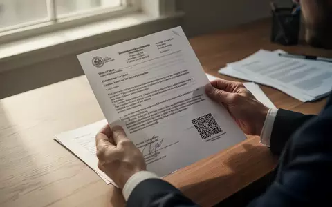 Eine Person hält ein verdächtiges Dokument mit einem QR-Code an einem Schreibtisch. - Foto: über boerse-global.de
