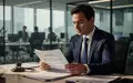 Eine Person sitzt an einem Schreibtisch und prüft Dokumente in einer professionellen Büroumgebung. - Foto: über boerse-global.de