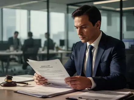 Eine Person sitzt an einem Schreibtisch und prüft Dokumente in einer professionellen Büroumgebung. - Foto: über boerse-global.de