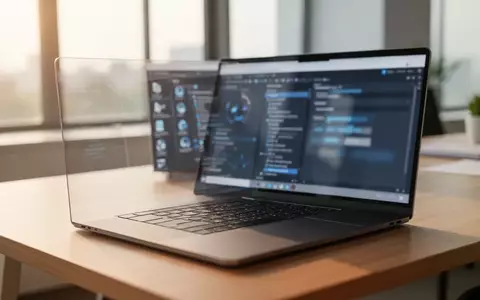 Ein moderner, aufgeräumter Büroarbeitsplatz mit einem Laptop, der eine professionelle Softwareoberfläche anzeigt. - Foto: über boerse-global.de