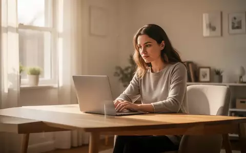Eine junge Frau arbeitet in einem hellen, freundlichen Homeoffice an ihrem Laptop, umgeben von einer ruhigen Arbeitsatmosphäre. - Foto: über boerse-global.de