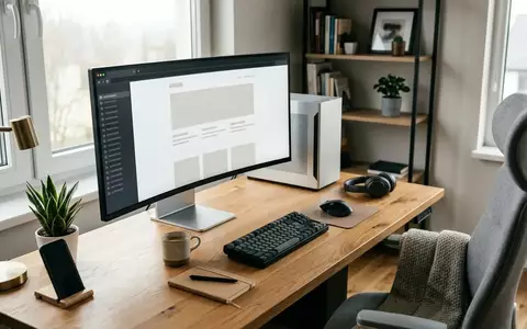 Ein moderner Arbeitsplatz mit einem Breitbildmonitor, auf dem ein Webbrowser mit einer vertikalen Tab-Leiste zu sehen ist. - Foto: über boerse-global.de